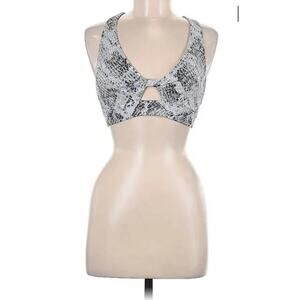 VS Pink gray and white snakeskin twist front sports bra